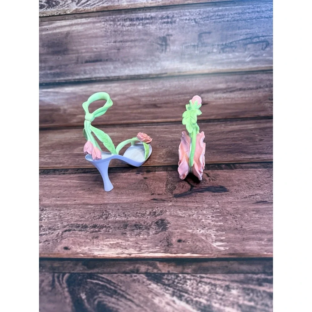 Avon Fine Collectibles All Dressed Up Miniature Shoe Rose Sandal & Purse Decor